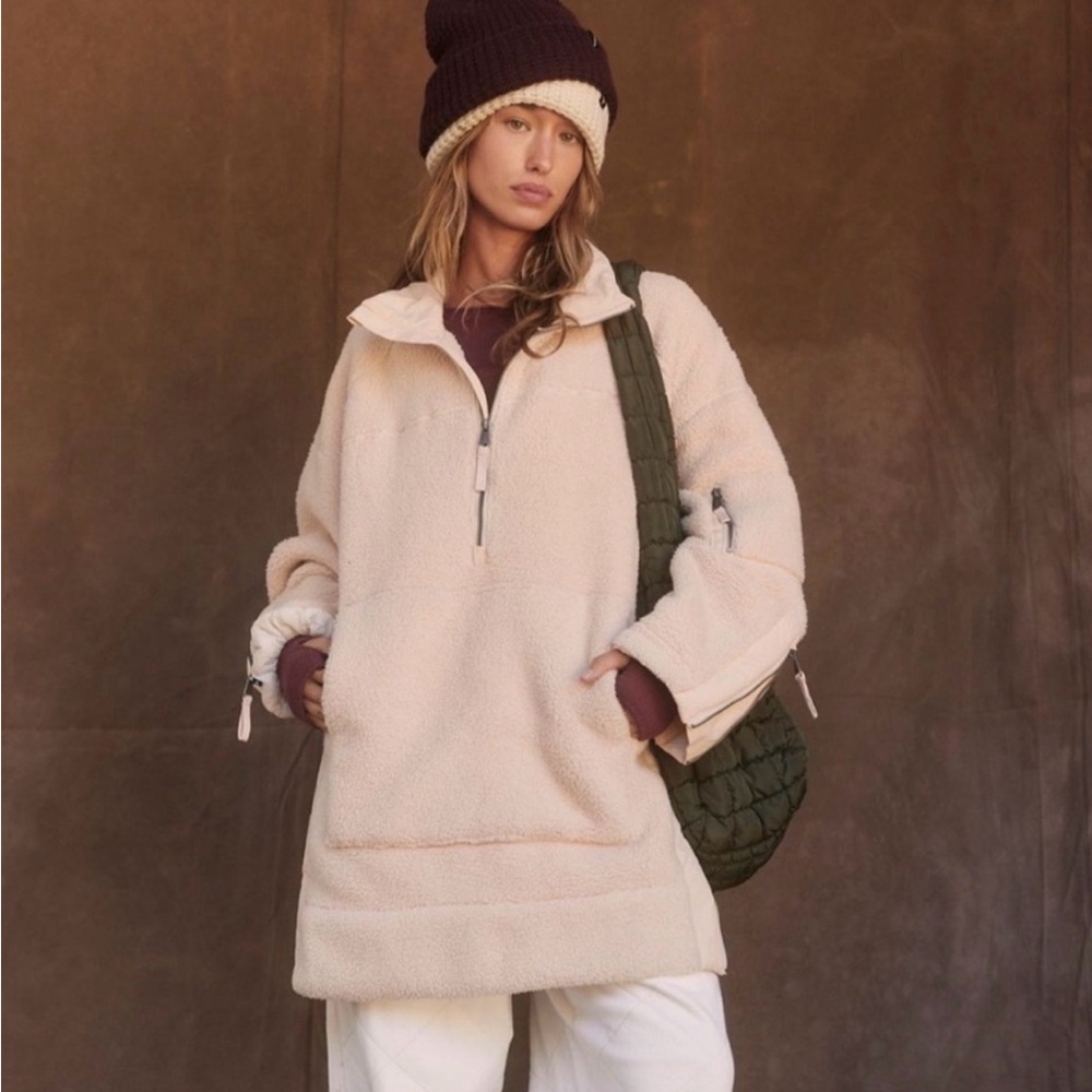 FP Movement by Free People Cream Teddy Pullover Jacket